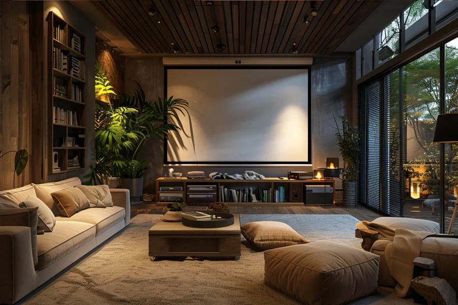 home theater projector and screen